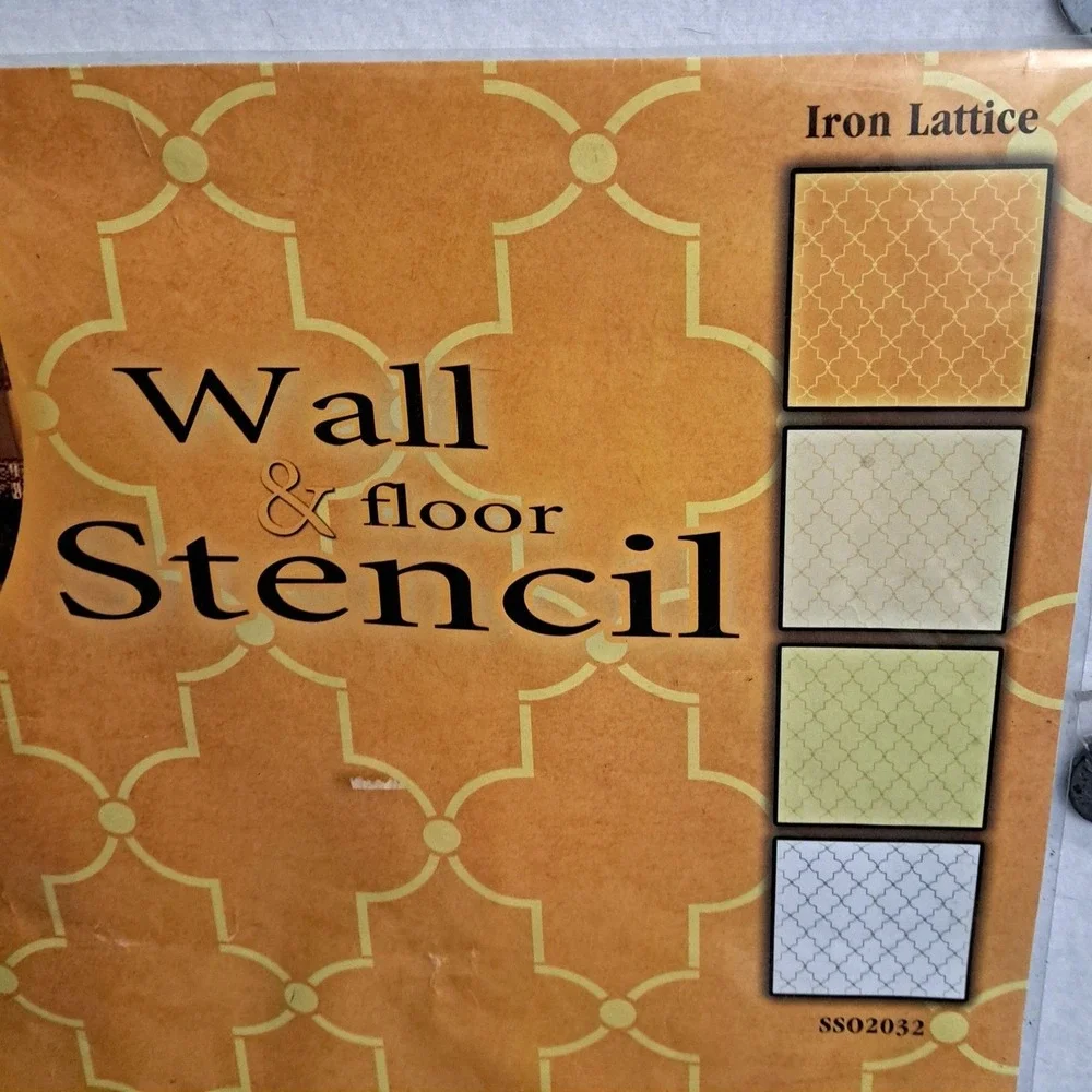 Stencil Ease Iron Lattice Wall‎ Floor Stencil 19.5in Reusable Geometric NEW
